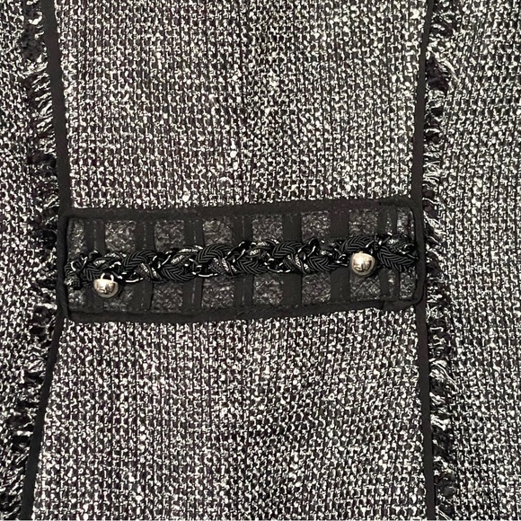 WHBM | Long Tweed Embellished Trophy Blazer Jacket Size 00 - Picture 9 of 15